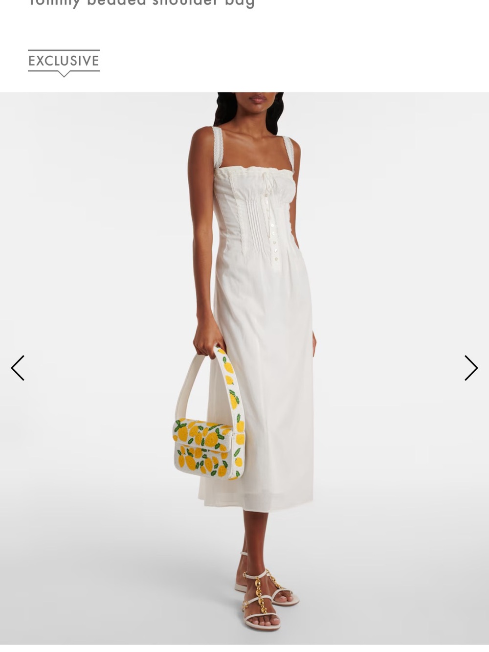 STAUD - Tommy Lemon Print Beaded Shoulder Bag - Picture 10 of 11